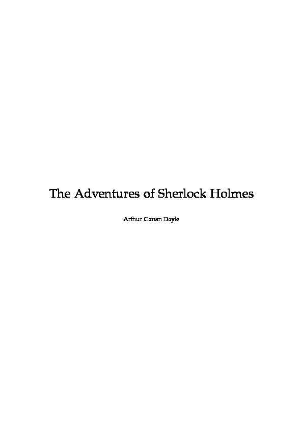 The Adventures of Sherlock Holmes